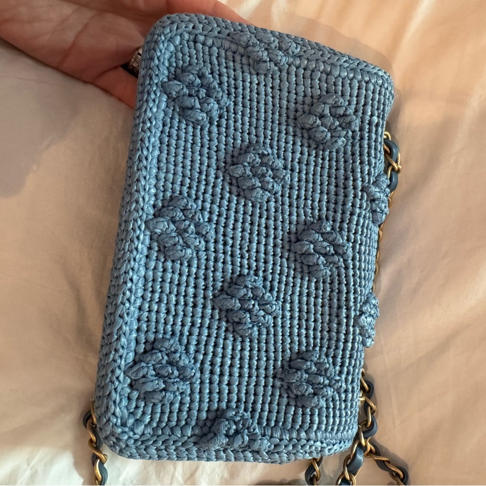 Chanel Light Blue Crochet flap - Picture 5 of 9